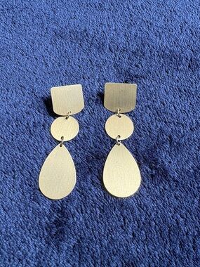 Gold Teardrop Dangle Earrings - Women Jewelry